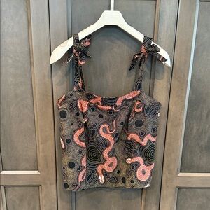 Corey Lynn Calter Black and Pink Abstract Blouse